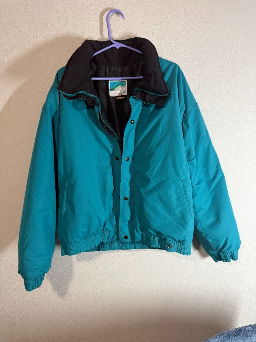 Vintage Powderline Gore-Tex Ski Jacket Men’s XL Made in USA Retro Teal Black